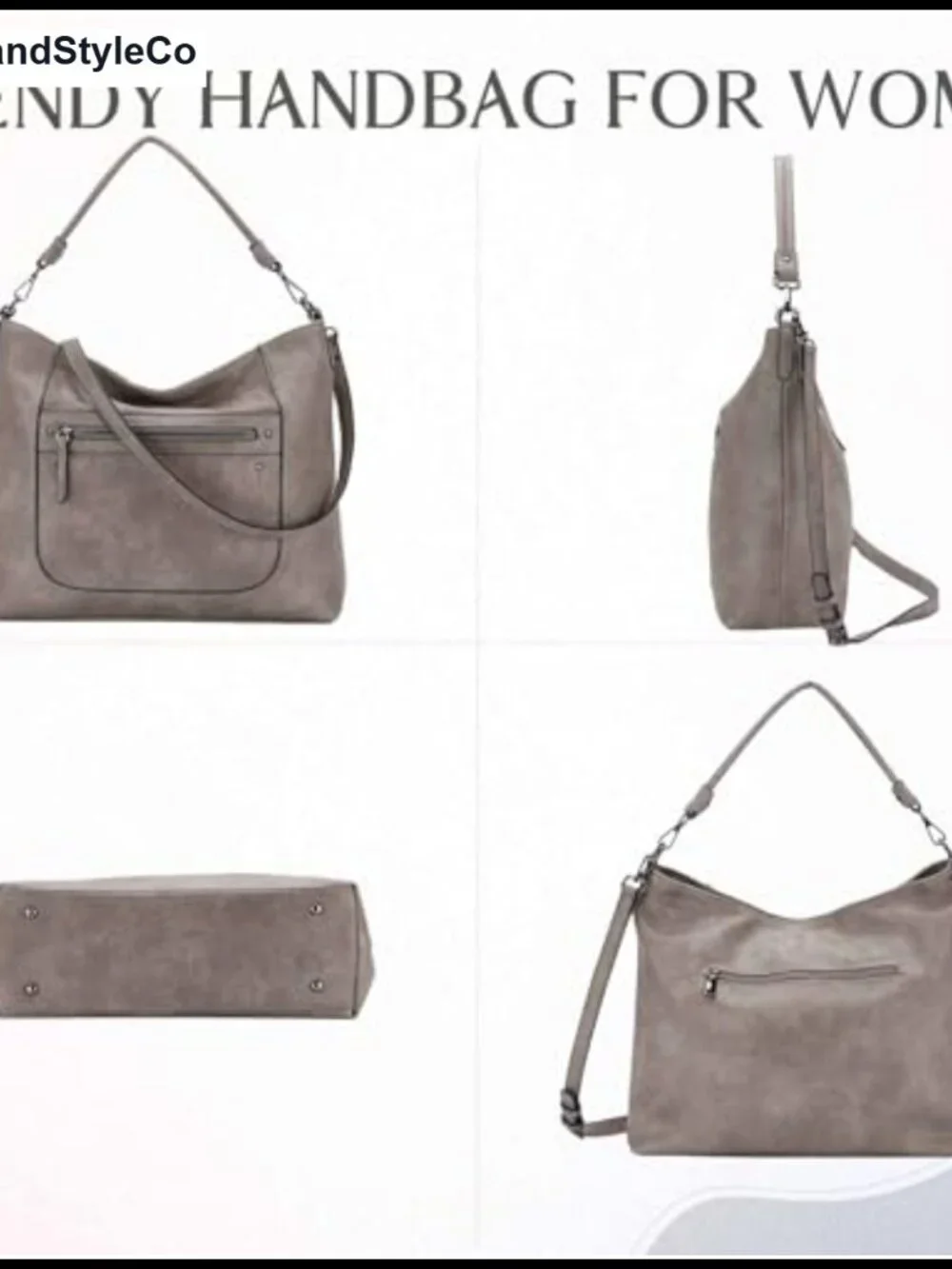 Vegan Leather Hobo Bag Large Slouchy Shoulder Purse Crossbody Strap